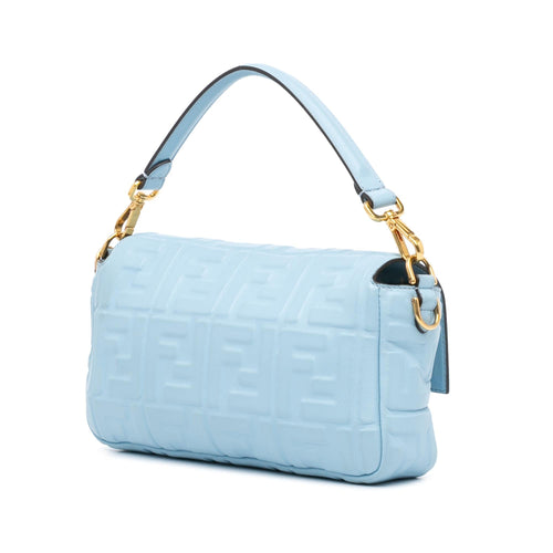 Fendi Zucca Embossed Leather Baguette Satchel