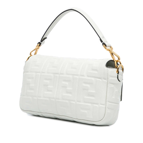 Fendi Zucca Embossed Leather Baguette Satchel