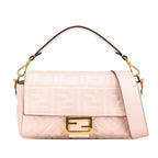 Fendi Zucca Embossed Leather Baguette Satchel
