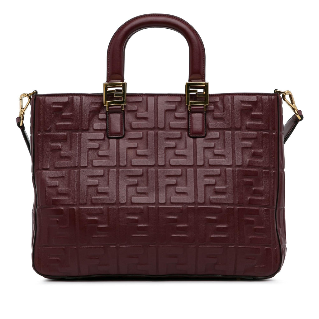 Fendi Zucca Embossed Leather Satchel (SHG-Th9GBp)