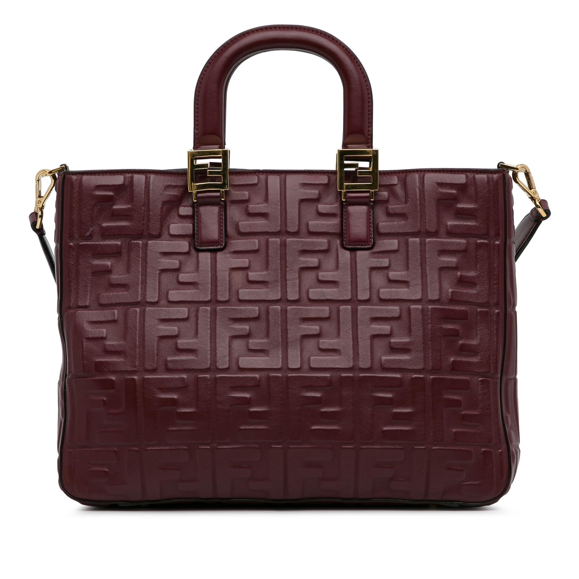 Fendi Zucca Embossed Leather Satchel (SHG-Th9GBp)