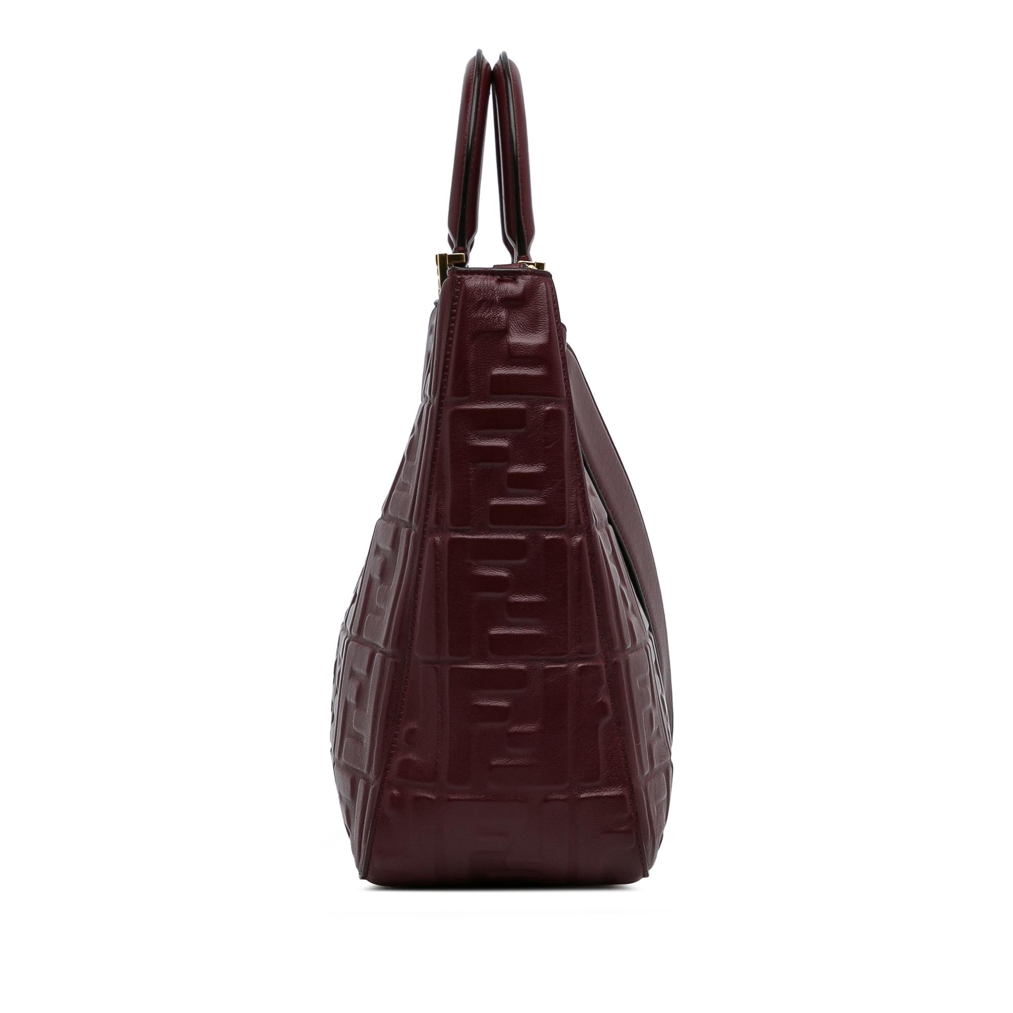 Fendi Zucca Embossed Leather Satchel (SHG-Th9GBp)