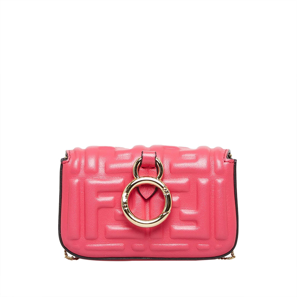Fendi Zucca Embossed Nano Baguette Charm (SHG-UkSPt4)