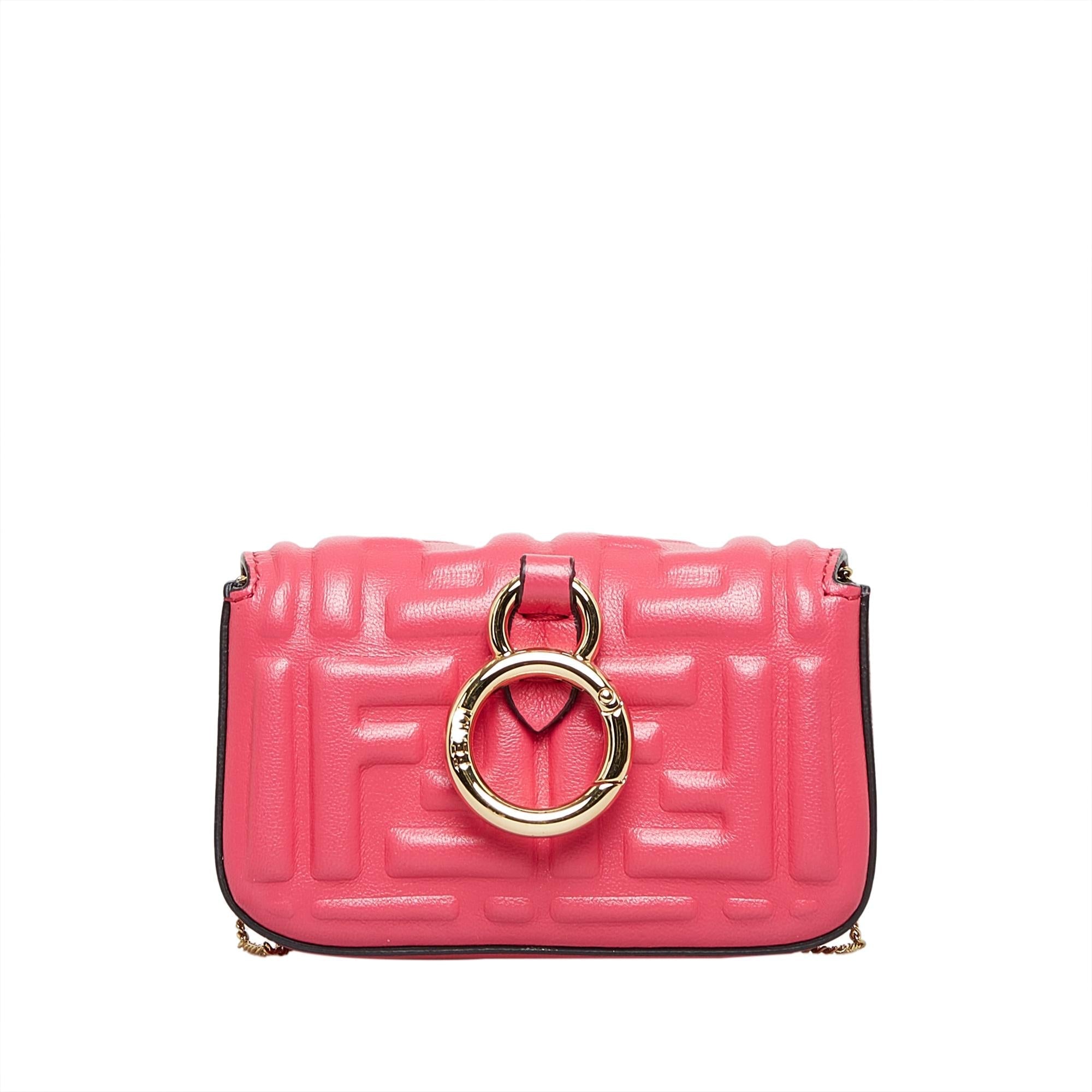 Fendi Zucca Embossed Nano Baguette Charm (SHG-UkSPt4)