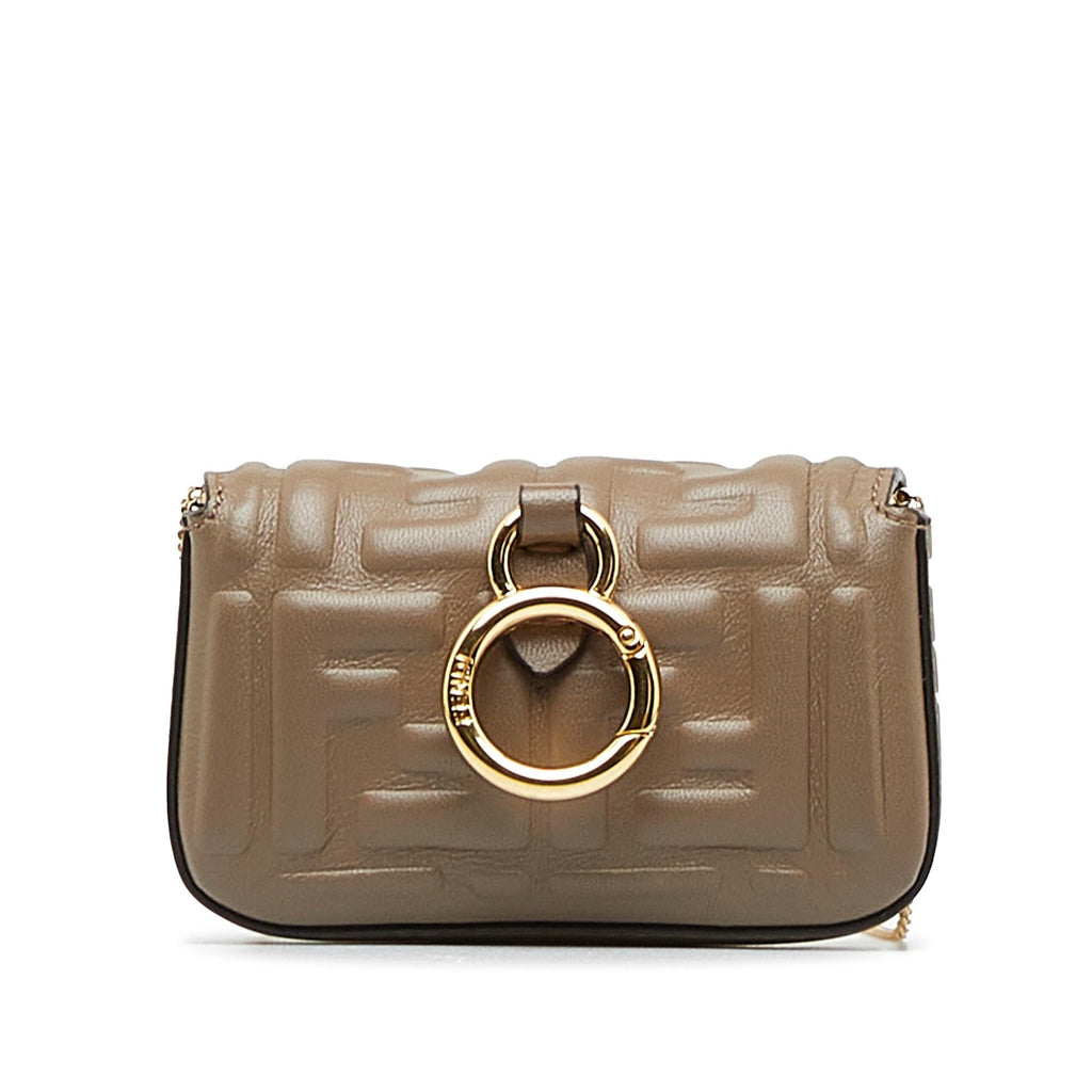 Fendi Zucca Embossed Nano Baguette Charm (SHG-5xIQXU)