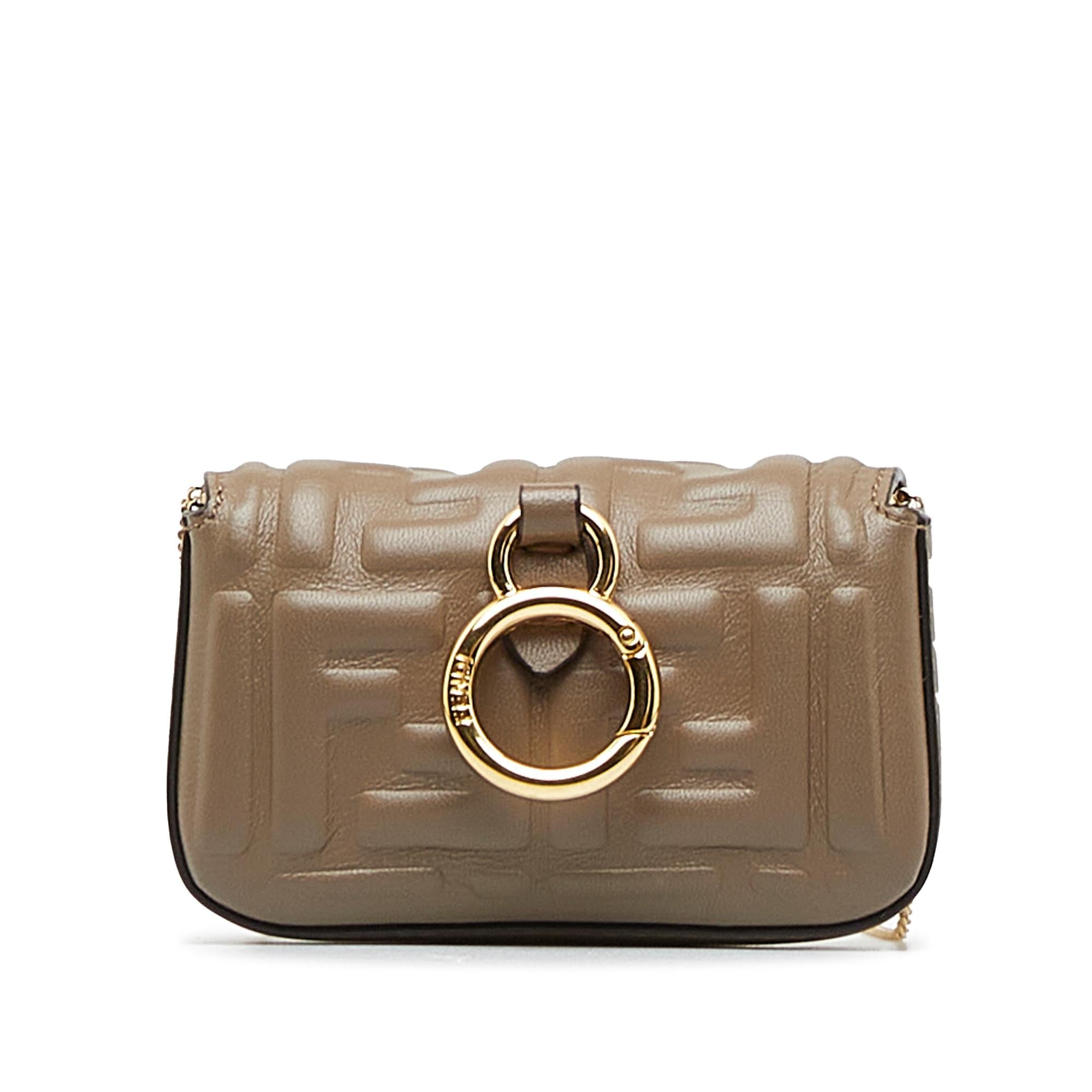 Fendi Zucca Embossed Nano Baguette Charm (SHG-5xIQXU)