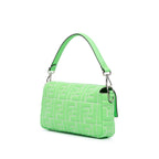 Fendi Zucca Embossed Stitched Leather Baguette Satchel (SHG-70BB03)