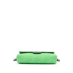 Fendi Zucca Embossed Stitched Leather Baguette Satchel