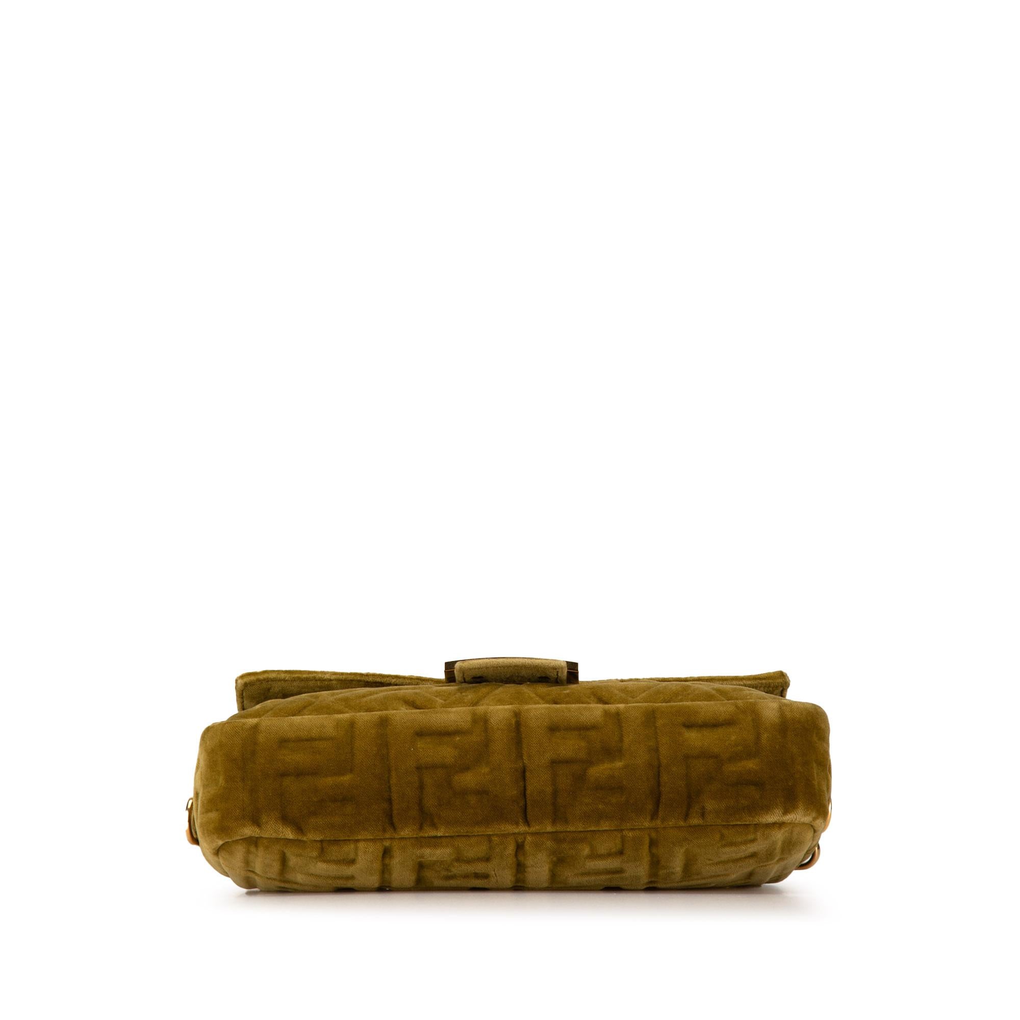Fendi Zucca Embossed Velvet Baguette Satchel (SHG-TmosbZ)