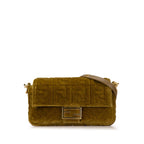 Fendi Zucca Embossed Velvet Baguette Satchel (SHG-TmosbZ)