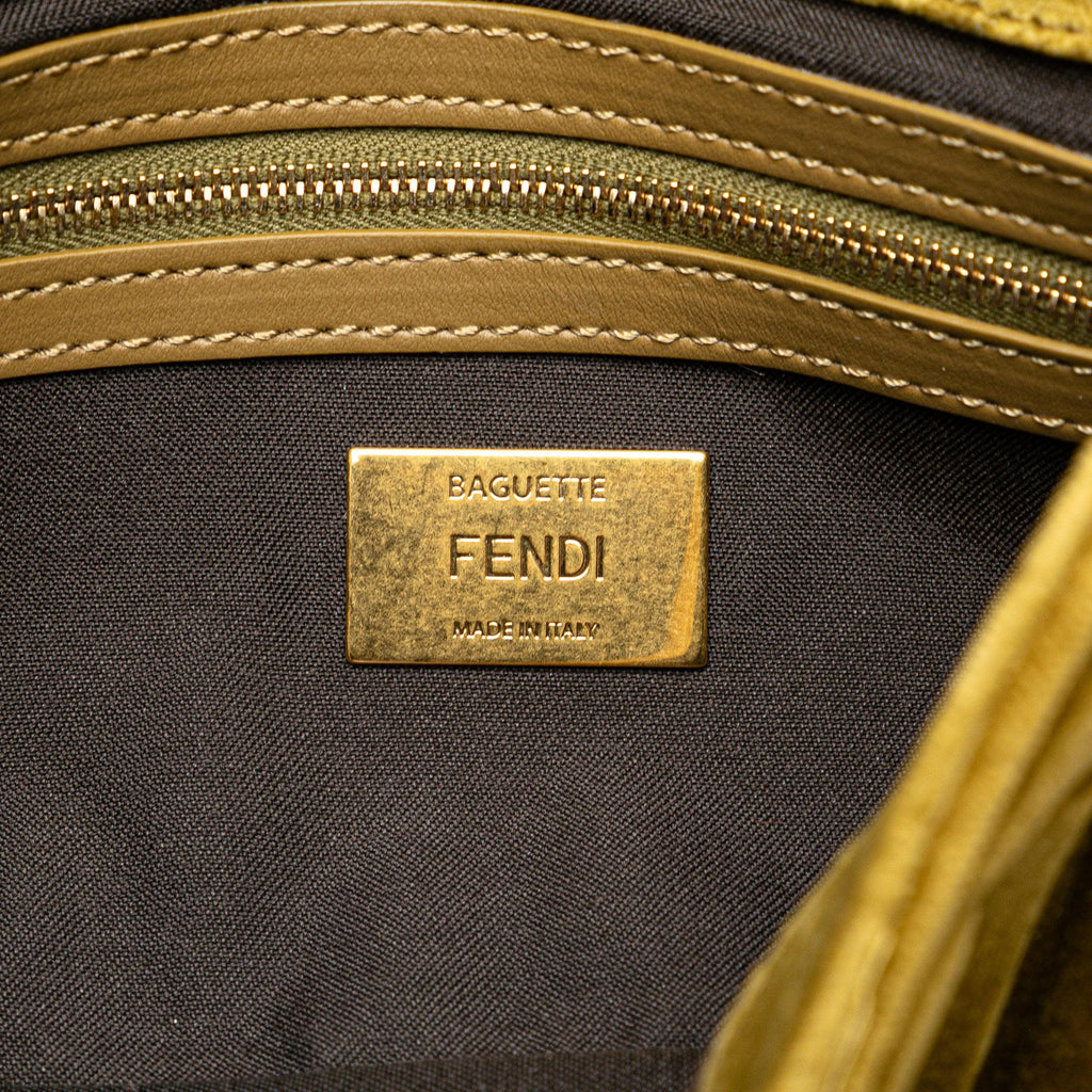 Fendi Zucca Embossed Velvet Baguette Satchel (SHG-TmosbZ)