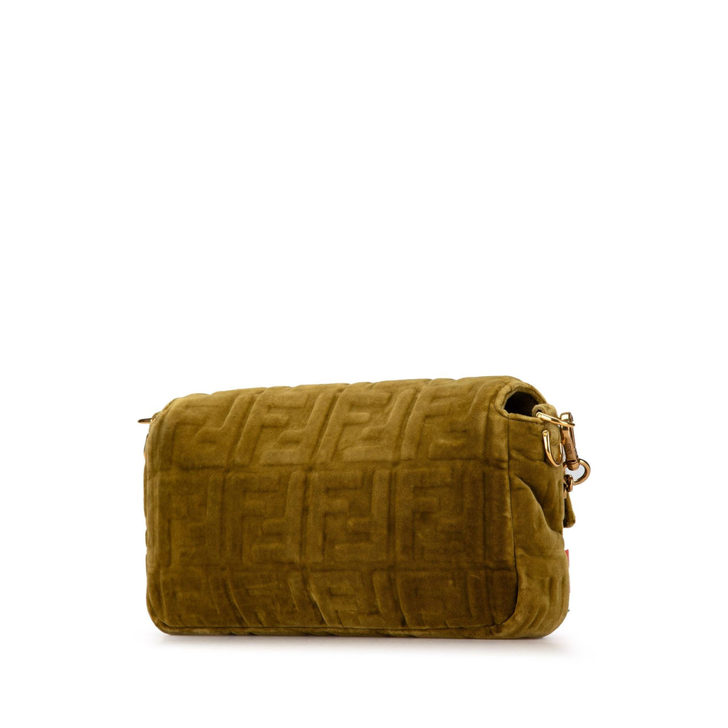 Fendi Zucca Embossed Velvet Baguette Satchel (SHG-TmosbZ)