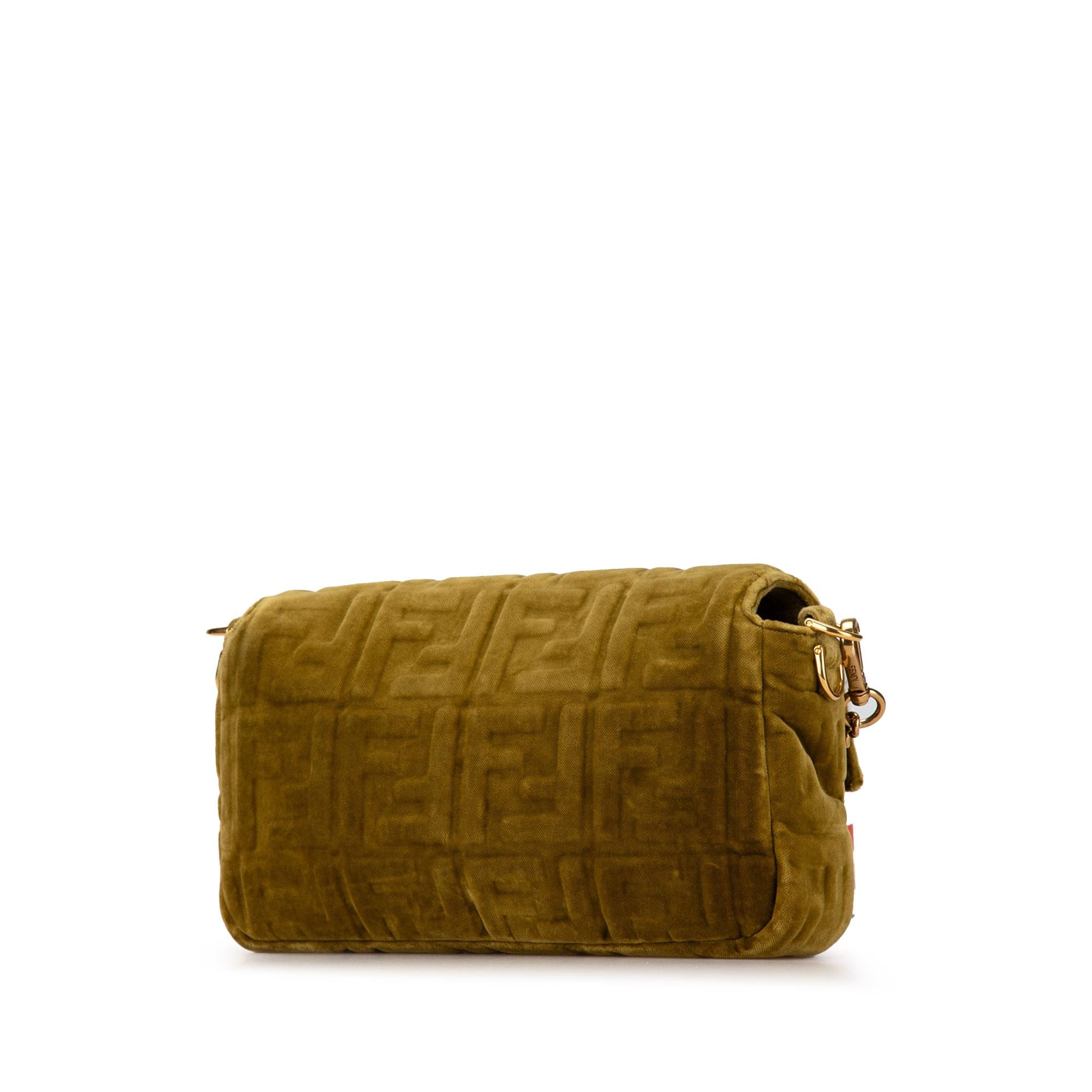 Fendi Zucca Embossed Velvet Baguette Satchel (SHG-TmosbZ)