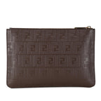Fendi Zucca Embossed Zip Pouch (SHG-pMFnGr)