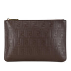 Fendi Zucca Embossed Zip Pouch (SHG-pMFnGr)
