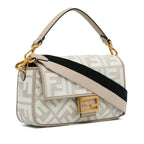 Fendi Zucca Embroidered Baguette Satchel (SHG-8kCI03)