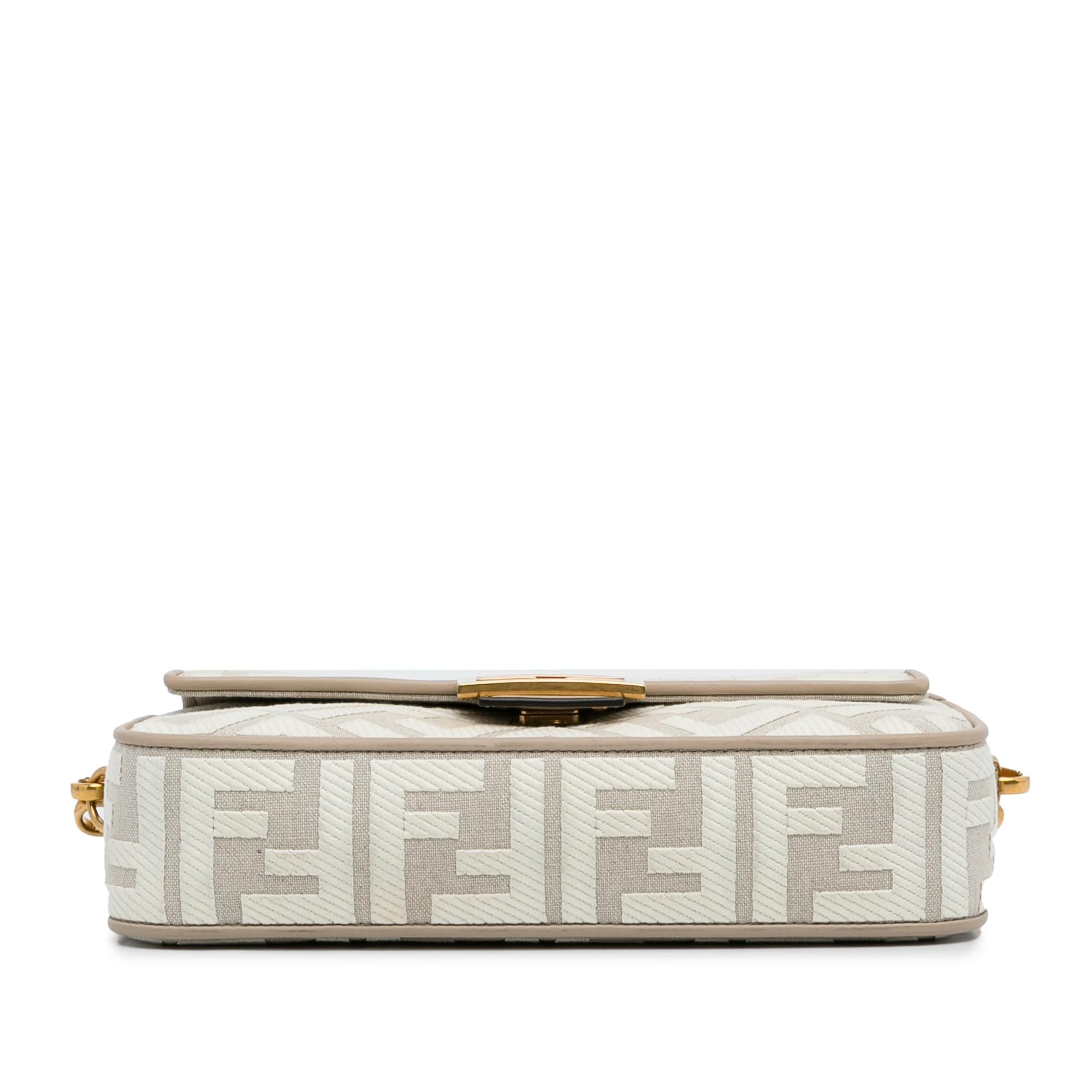 Fendi Zucca Embroidered Baguette Satchel (SHG-8kCI03)