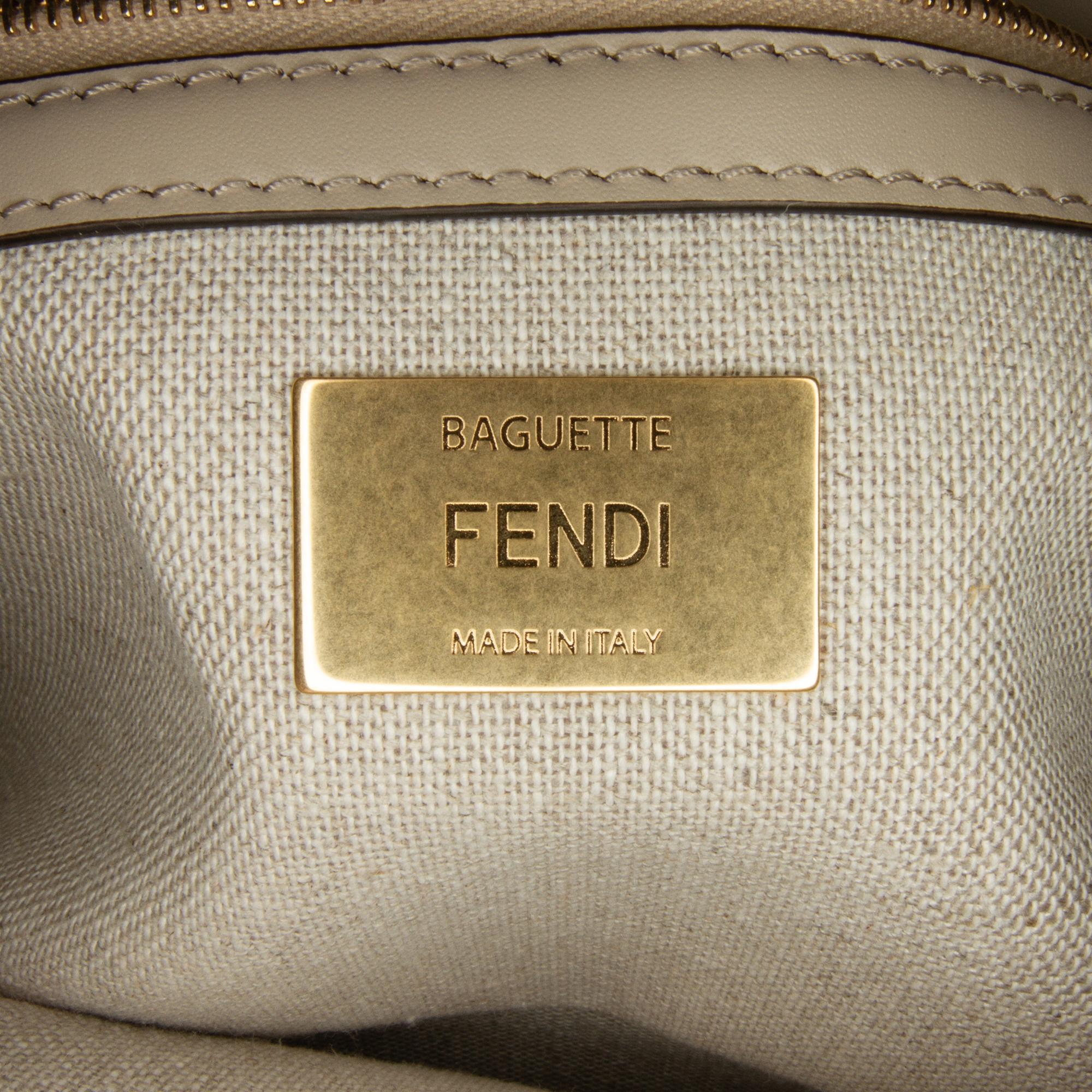 Fendi Zucca Embroidered Baguette Satchel (SHG-8kCI03)