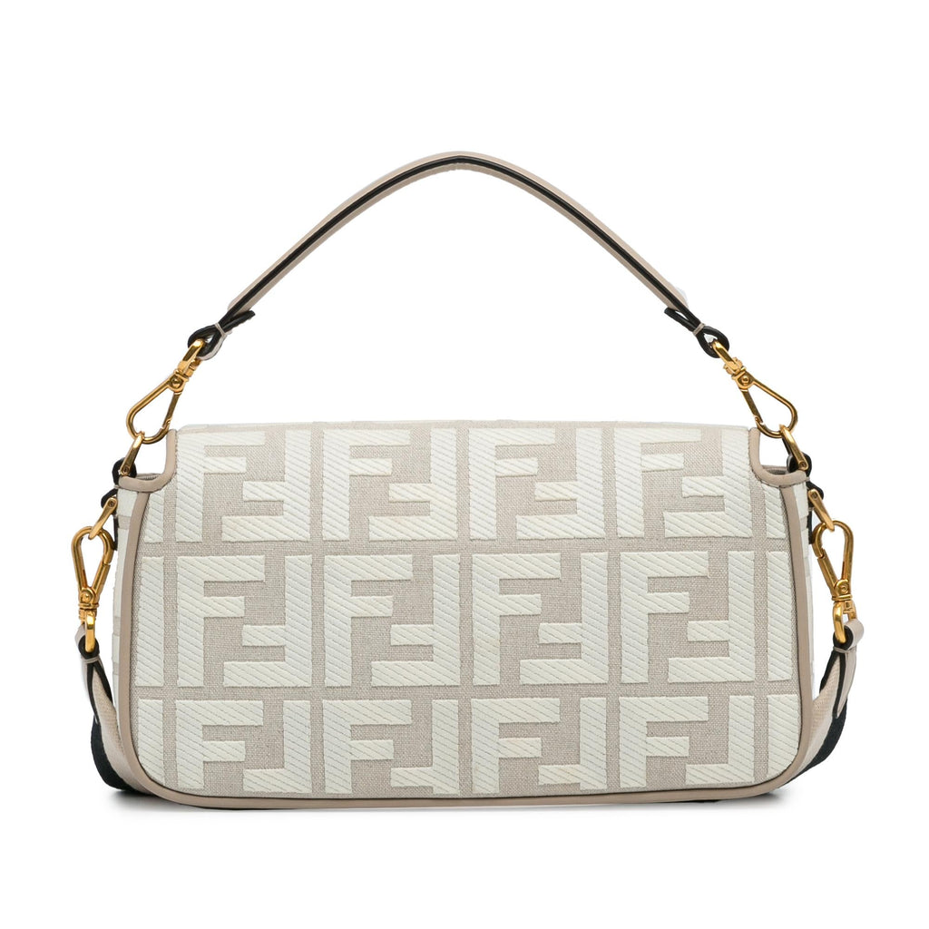 Fendi Zucca Embroidered Baguette Satchel (SHG-8kCI03)