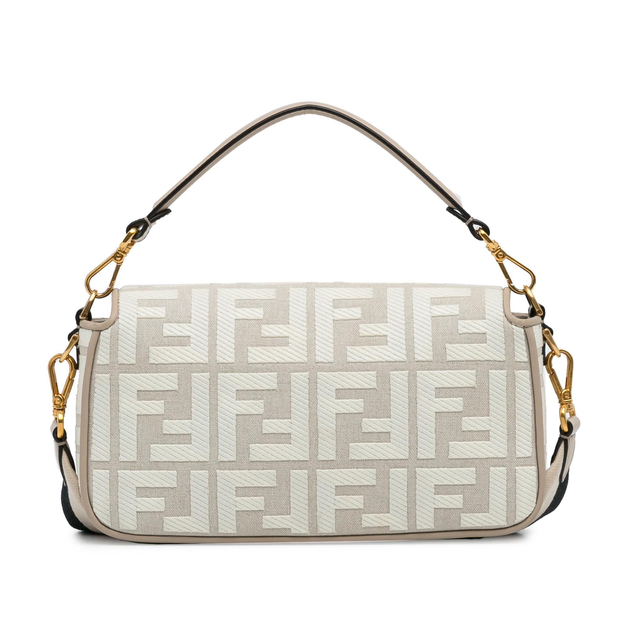 Fendi Zucca Embroidered Baguette Satchel (SHG-8kCI03)