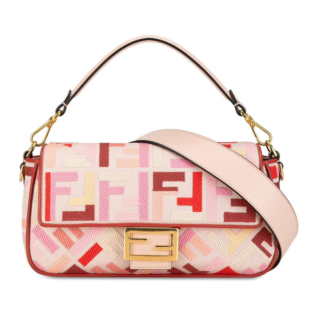 Fendi Zucca Embroidered Baguette Satchel (SHG-PGUpqD)