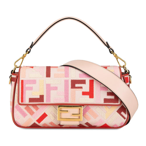 Fendi Zucca Embroidered Baguette Satchel (SHG-PGUpqD)