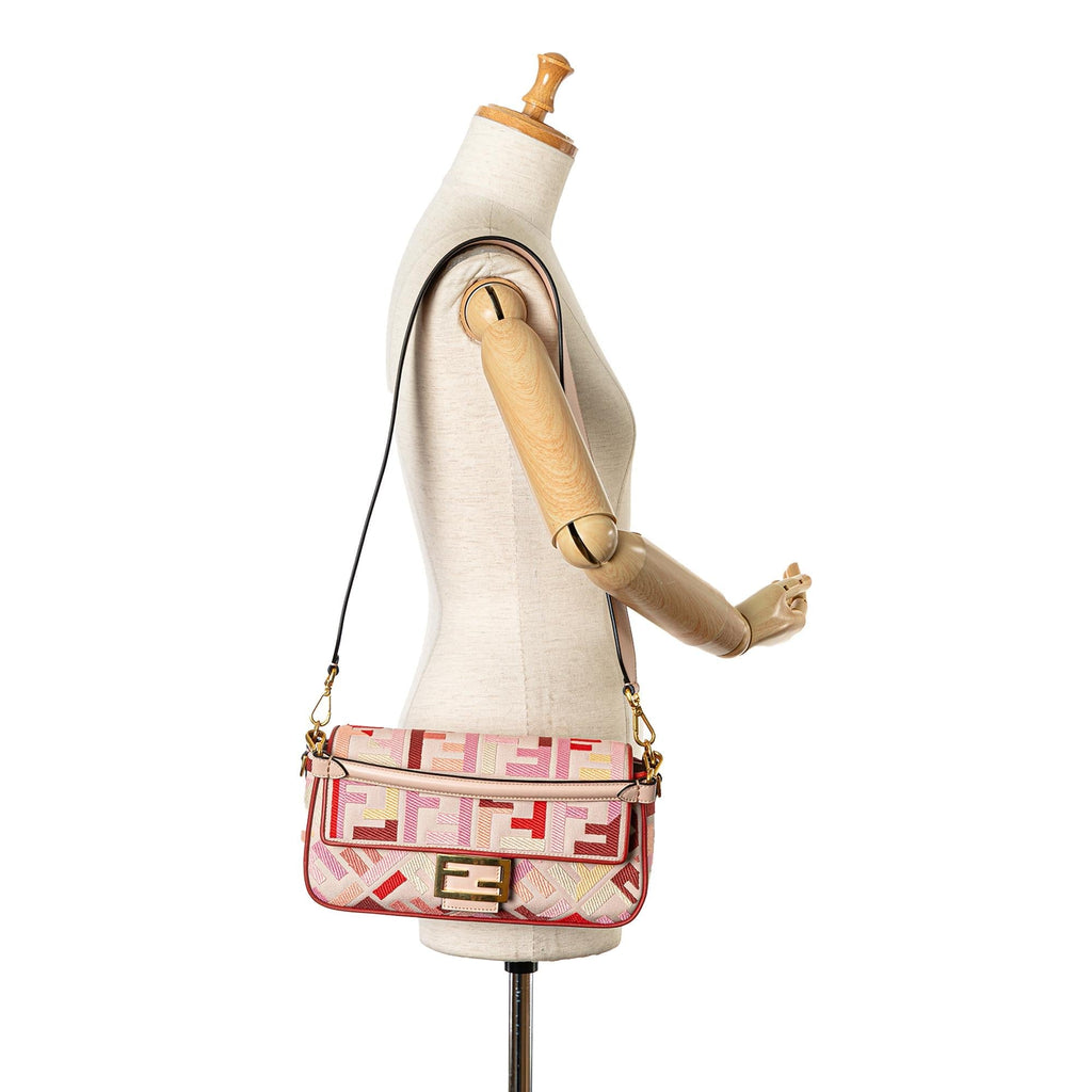 Fendi Zucca Embroidered Baguette Satchel (SHG-PGUpqD)