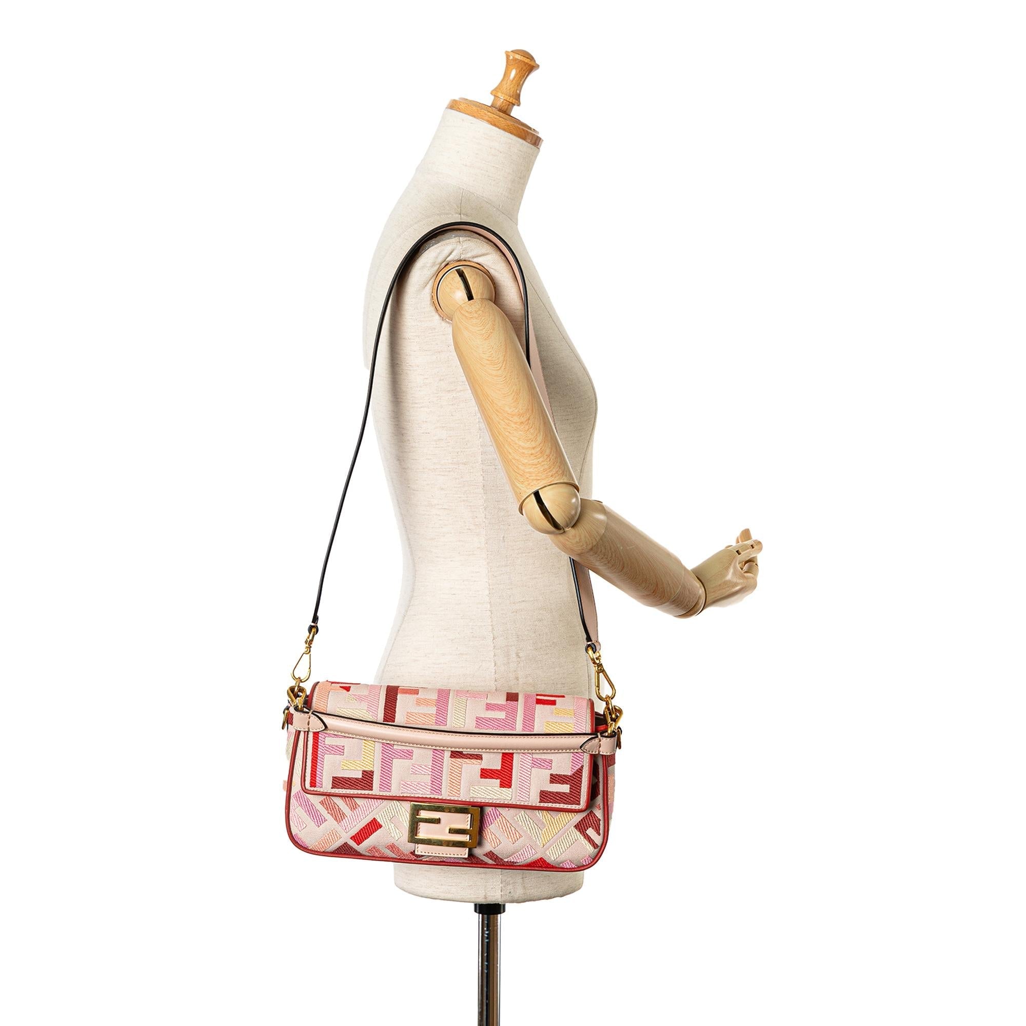 Fendi Zucca Embroidered Baguette Satchel (SHG-PGUpqD)