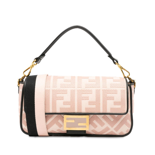 Fendi Zucca Embroidered Baguette Satchel (SHG-5WGn2V)