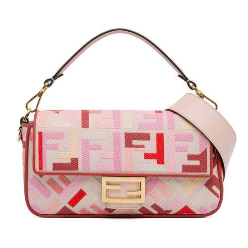 Fendi Zucca Embroidered Baguette Satchel (SHG-LaJuvA)