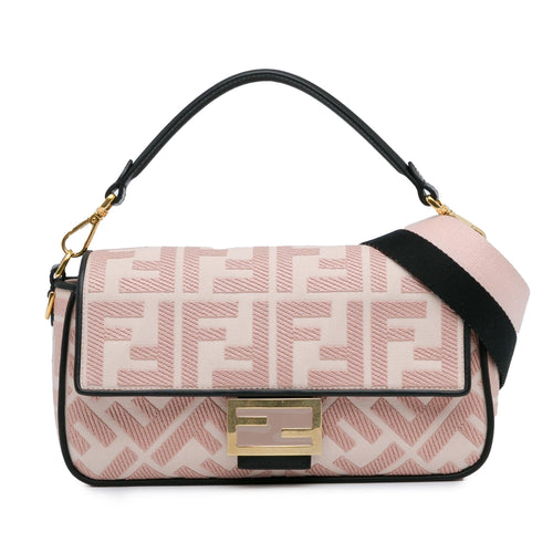 Fendi Zucca Embroidered Baguette Satchel (SHG-3Y1aJA)