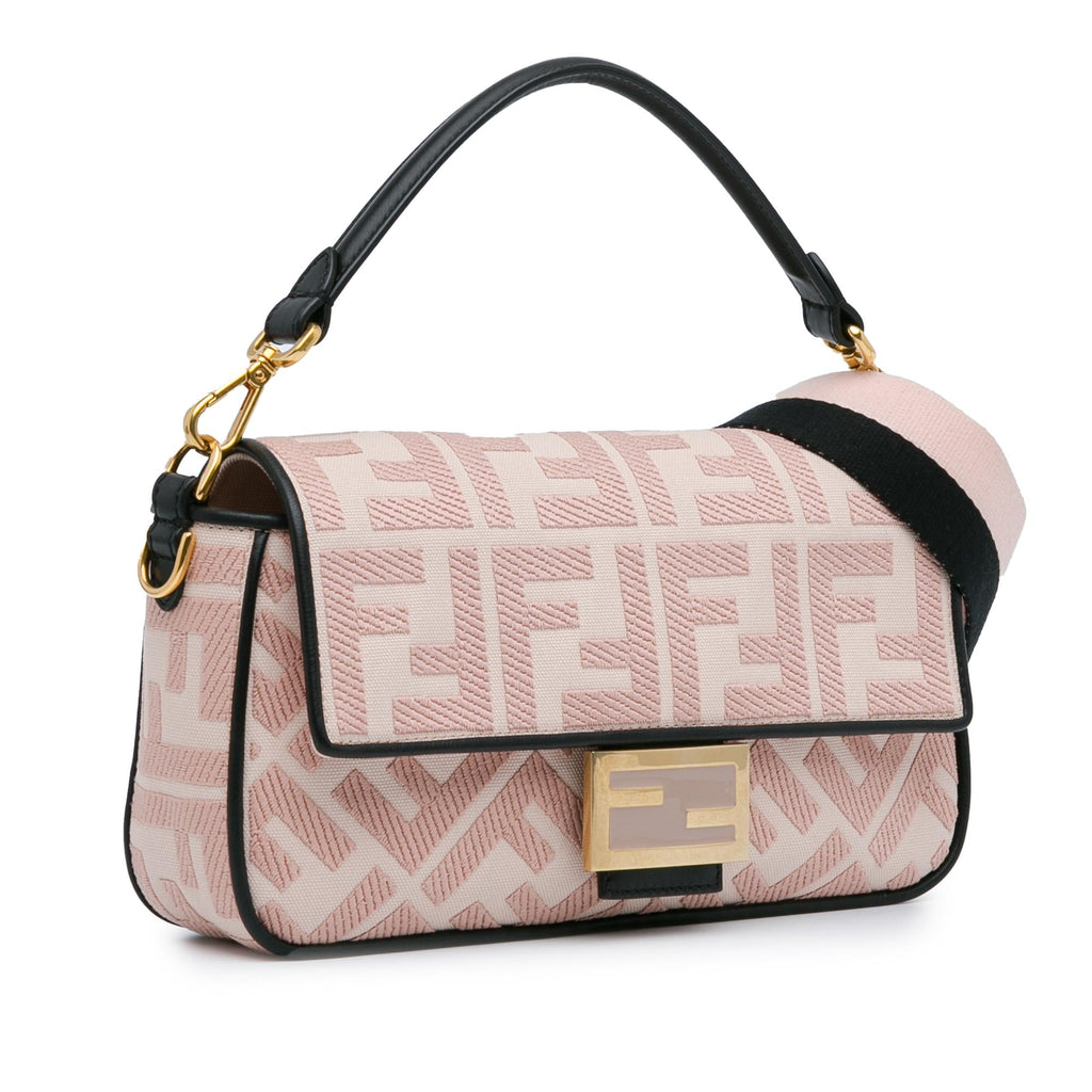 Fendi Zucca Embroidered Baguette Satchel (SHG-3Y1aJA)