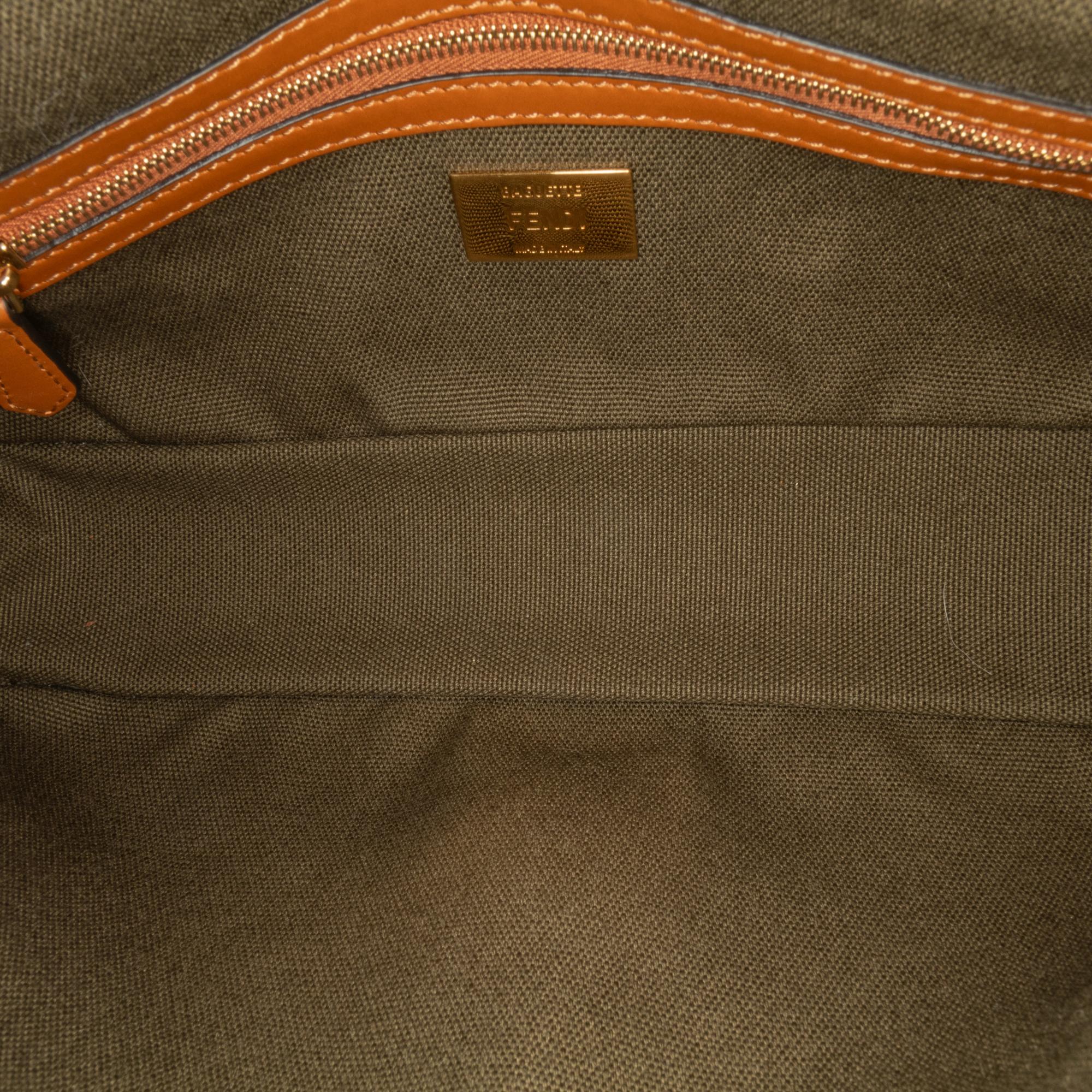 Fendi Zucca Embroidered Baguette Satchel (SHG-DLYg5k)
