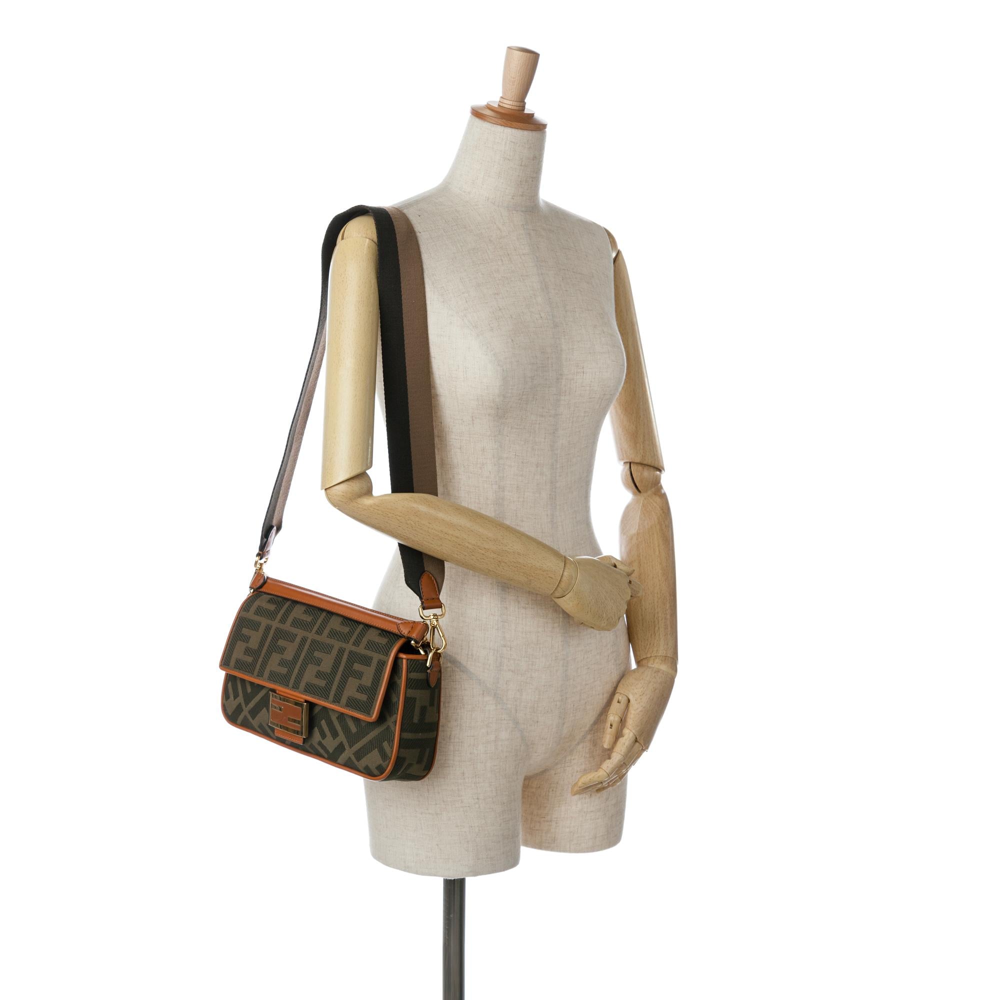 Fendi Zucca Embroidered Baguette Satchel (SHG-DLYg5k)