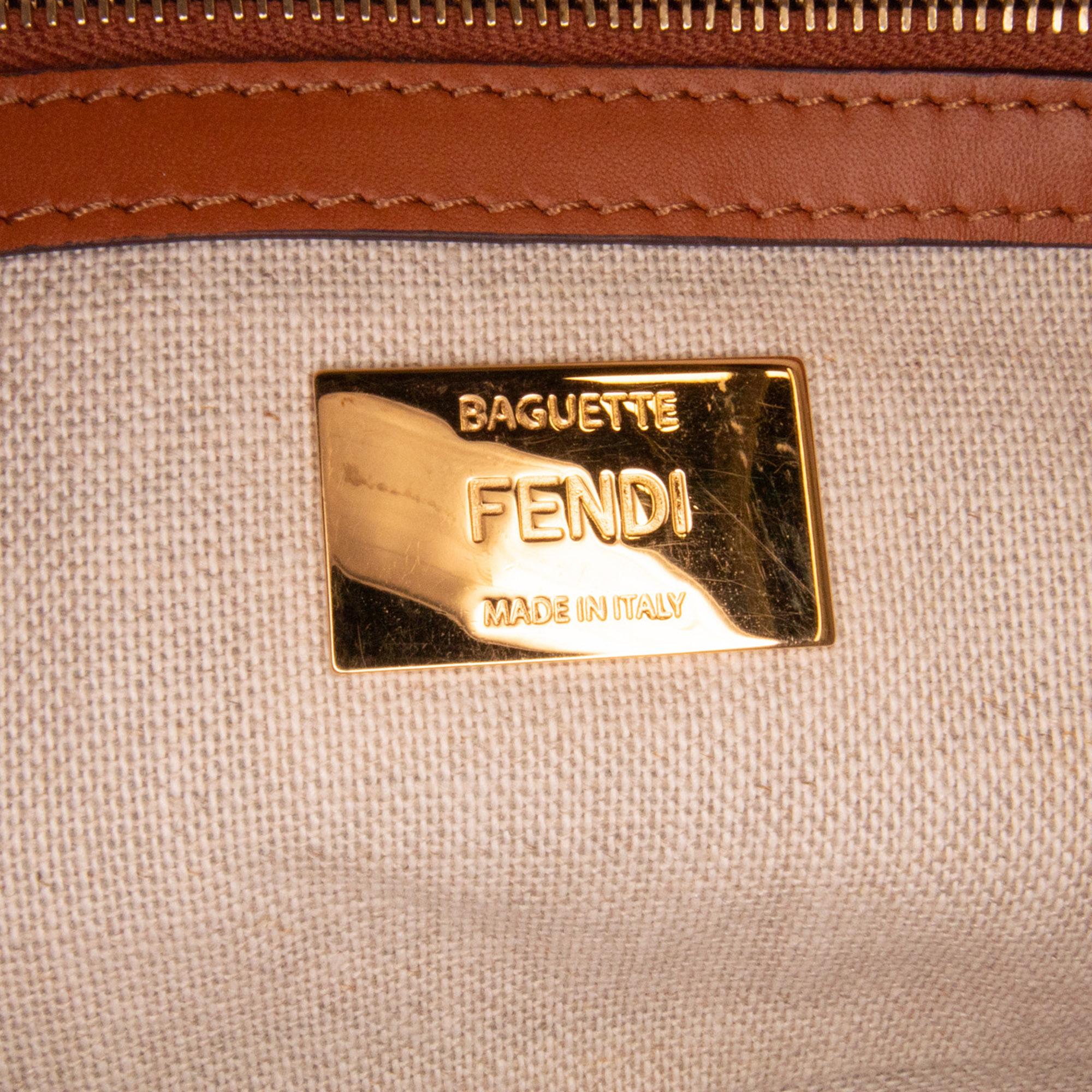 Fendi Zucca Embroidered Canvas Baguette Satchel (SHG-iZ39pU)