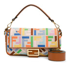 Fendi Zucca Embroidered Canvas Baguette Satchel (SHG-iZ39pU)