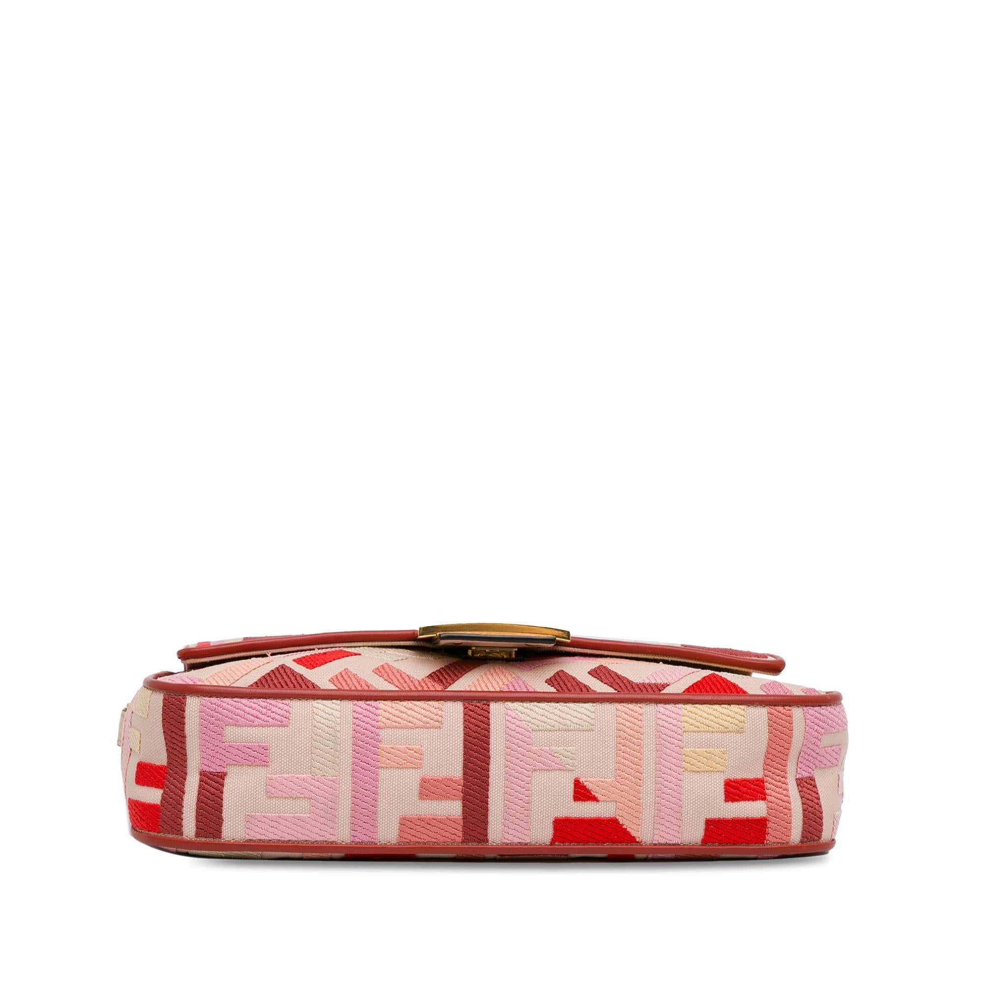 Fendi Zucca Embroidered Canvas Baguette Satchel (SHG-Rvfwx2)