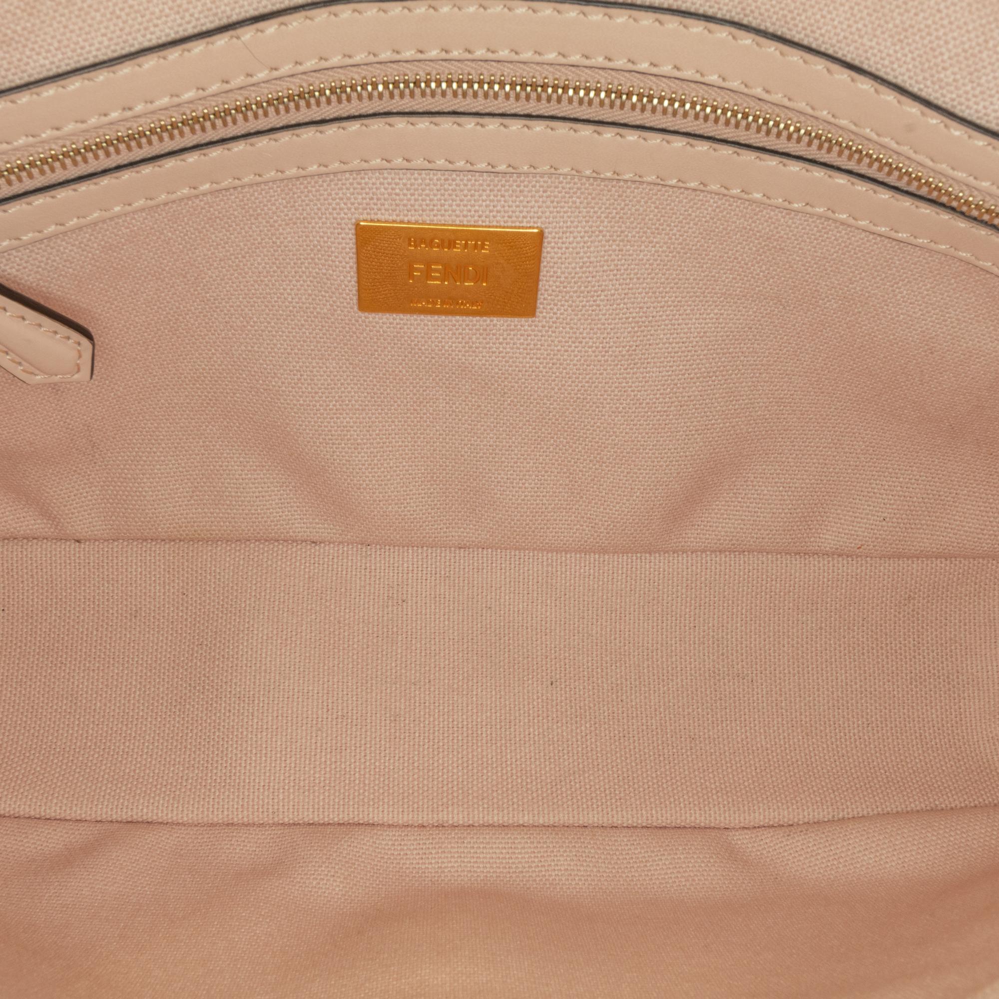 Fendi Zucca Embroidered Canvas Baguette Satchel (SHG-Rvfwx2)