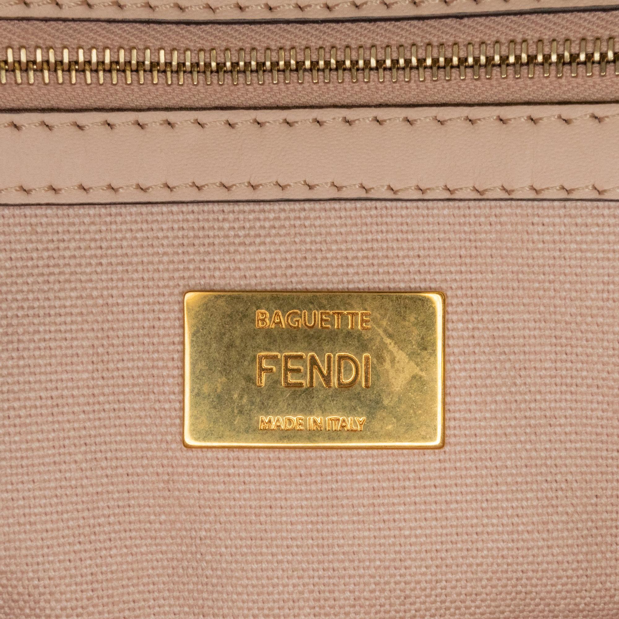 Fendi Zucca Embroidered Canvas Baguette Satchel (SHG-Rvfwx2)