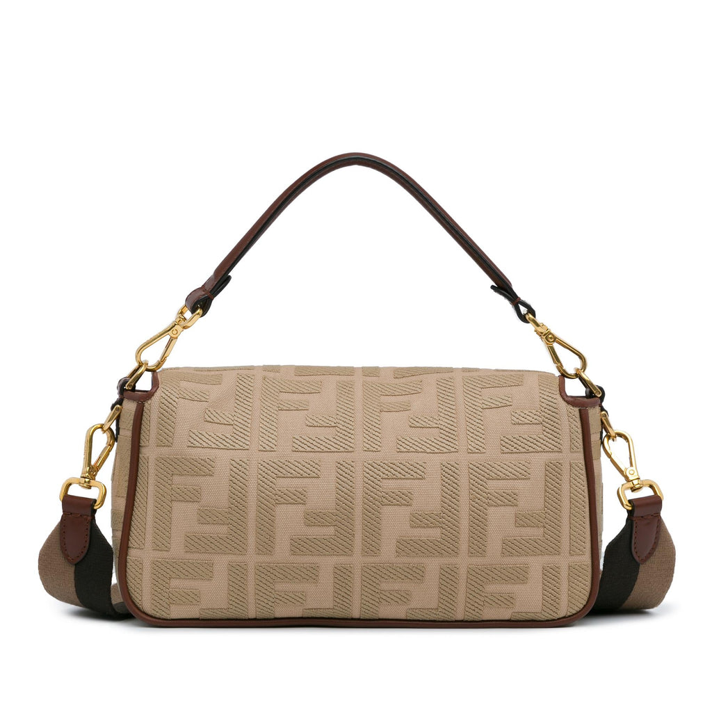Fendi Zucca Embroidered Canvas Baguette Satchel (SHG-62z4Da)