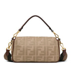 Fendi Zucca Embroidered Canvas Baguette Satchel (SHG-62z4Da)
