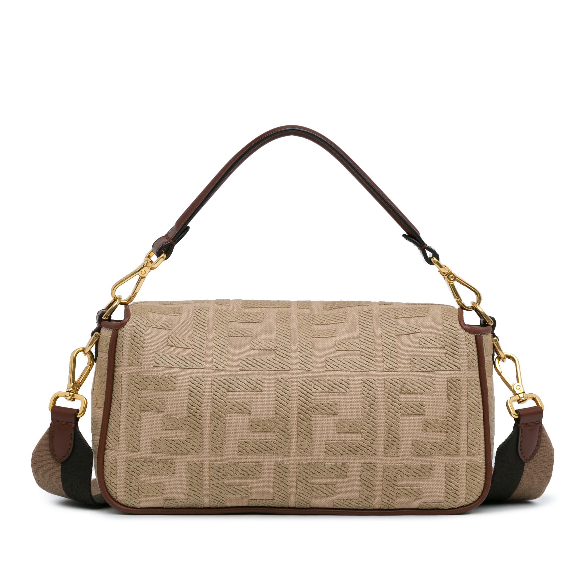 Fendi Zucca Embroidered Canvas Baguette Satchel (SHG-62z4Da)