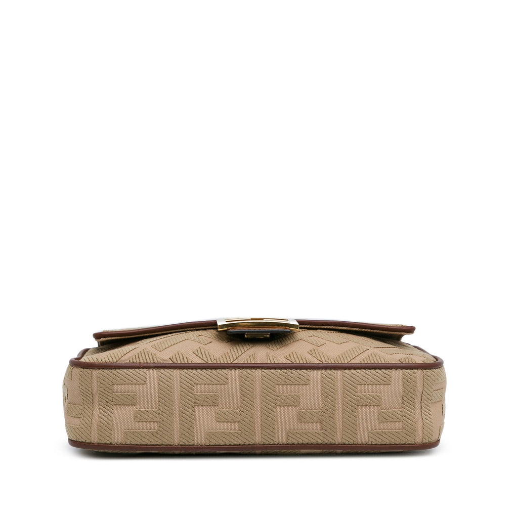 Fendi Zucca Embroidered Canvas Baguette Satchel (SHG-62z4Da)