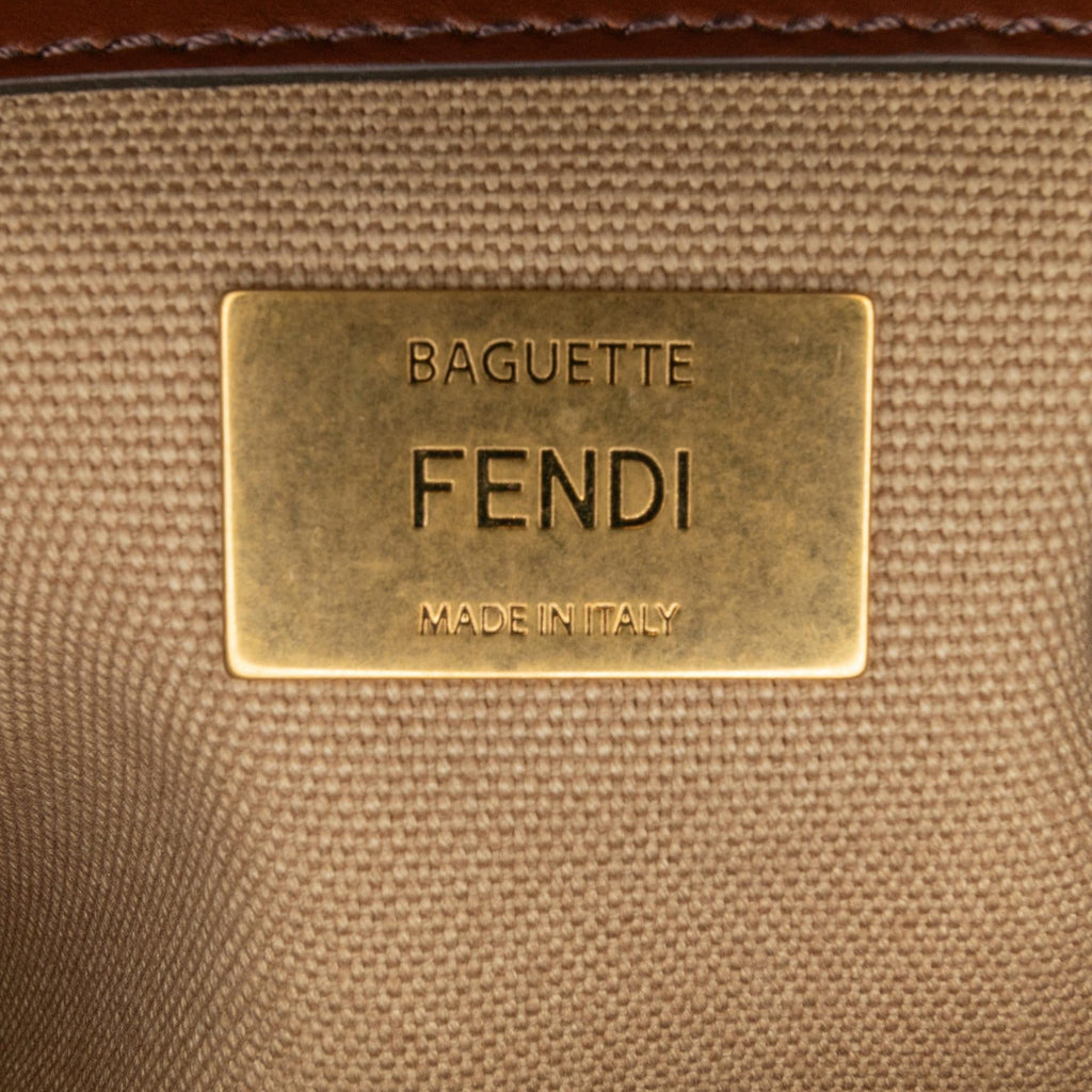 Fendi Zucca Embroidered Canvas Baguette Satchel (SHG-62z4Da)
