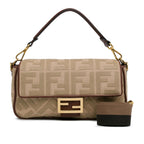 Fendi Zucca Embroidered Canvas Baguette Satchel (SHG-62z4Da)