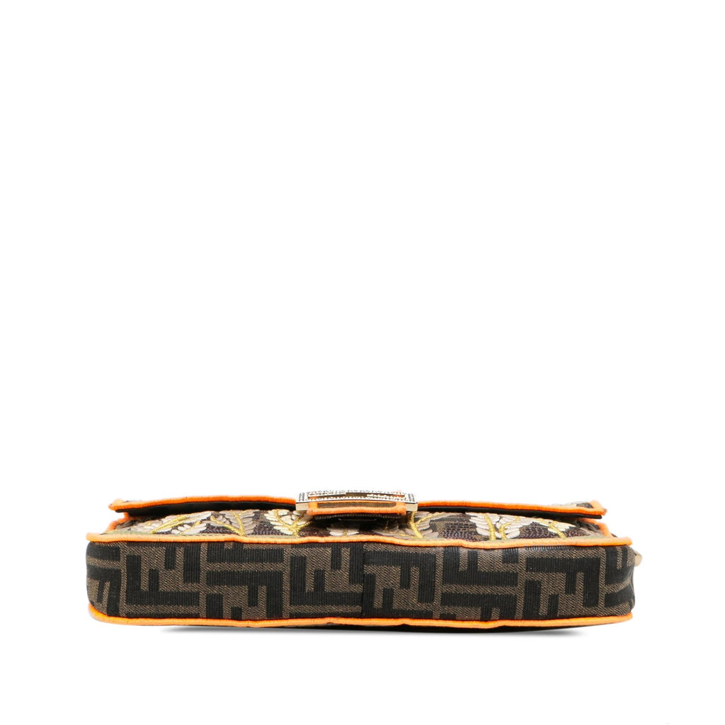 Fendi Zucca Embroidered Canvas Baguette Satchel (SHG-EXLjwd)