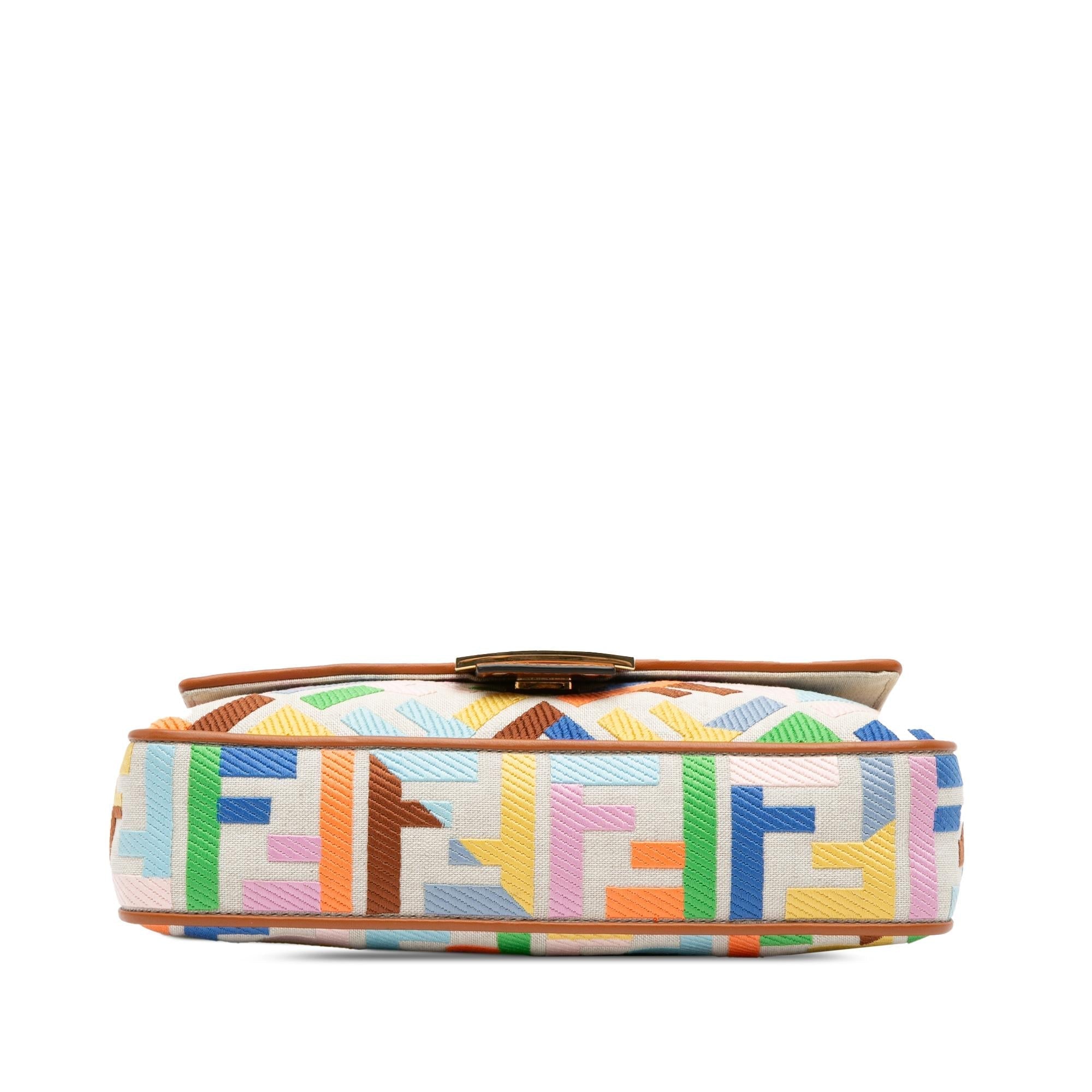Fendi Zucca Embroidered Canvas Baguette Satchel (SHG-xxhsTe)