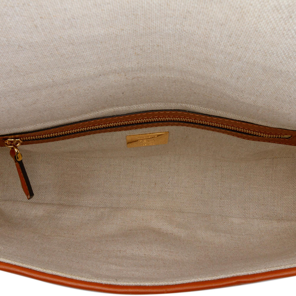 Fendi Zucca Embroidered Canvas Baguette Satchel (SHG-xxhsTe)
