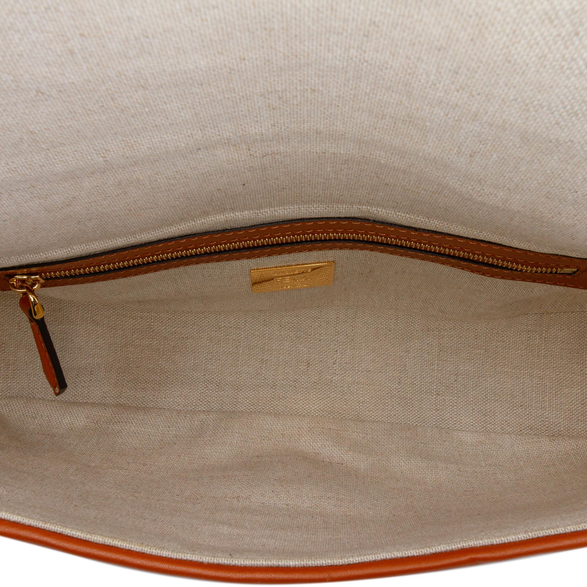Fendi Zucca Embroidered Canvas Baguette Satchel (SHG-xxhsTe)