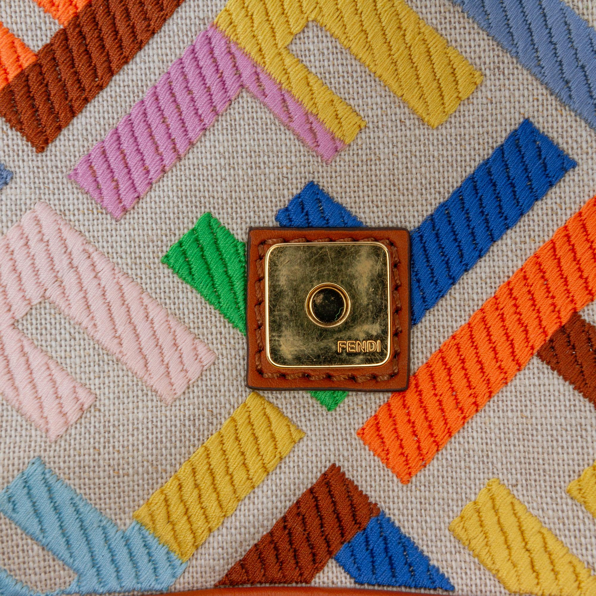 Fendi Zucca Embroidered Canvas Baguette Satchel (SHG-xxhsTe)